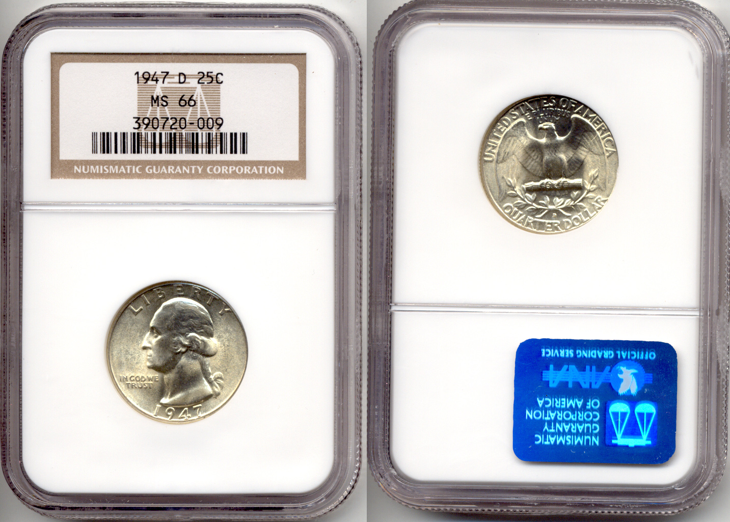 1947-D Washington Quarter NGC MS-66