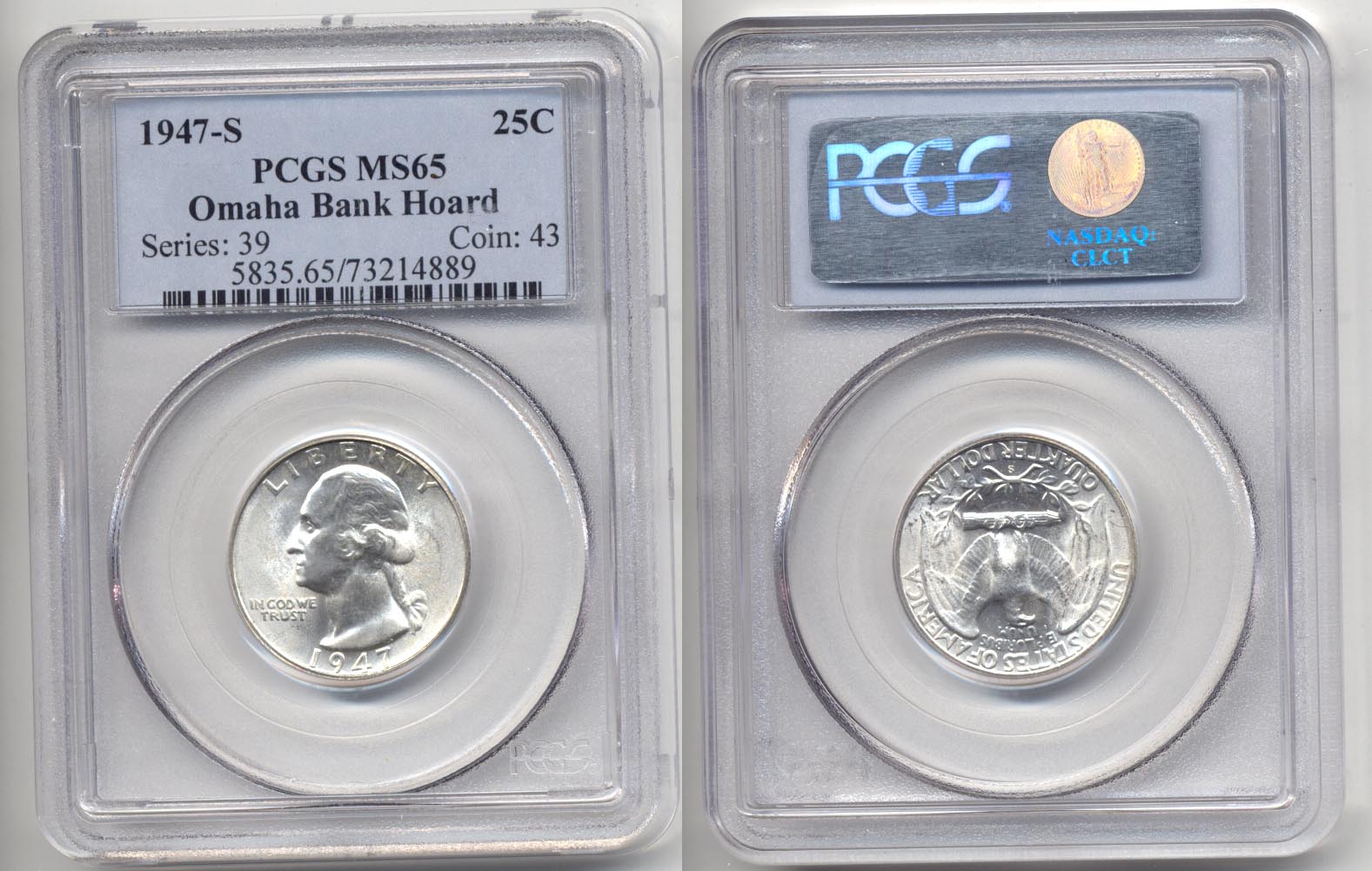 1947-S Washington Quarter PCGS MS-65