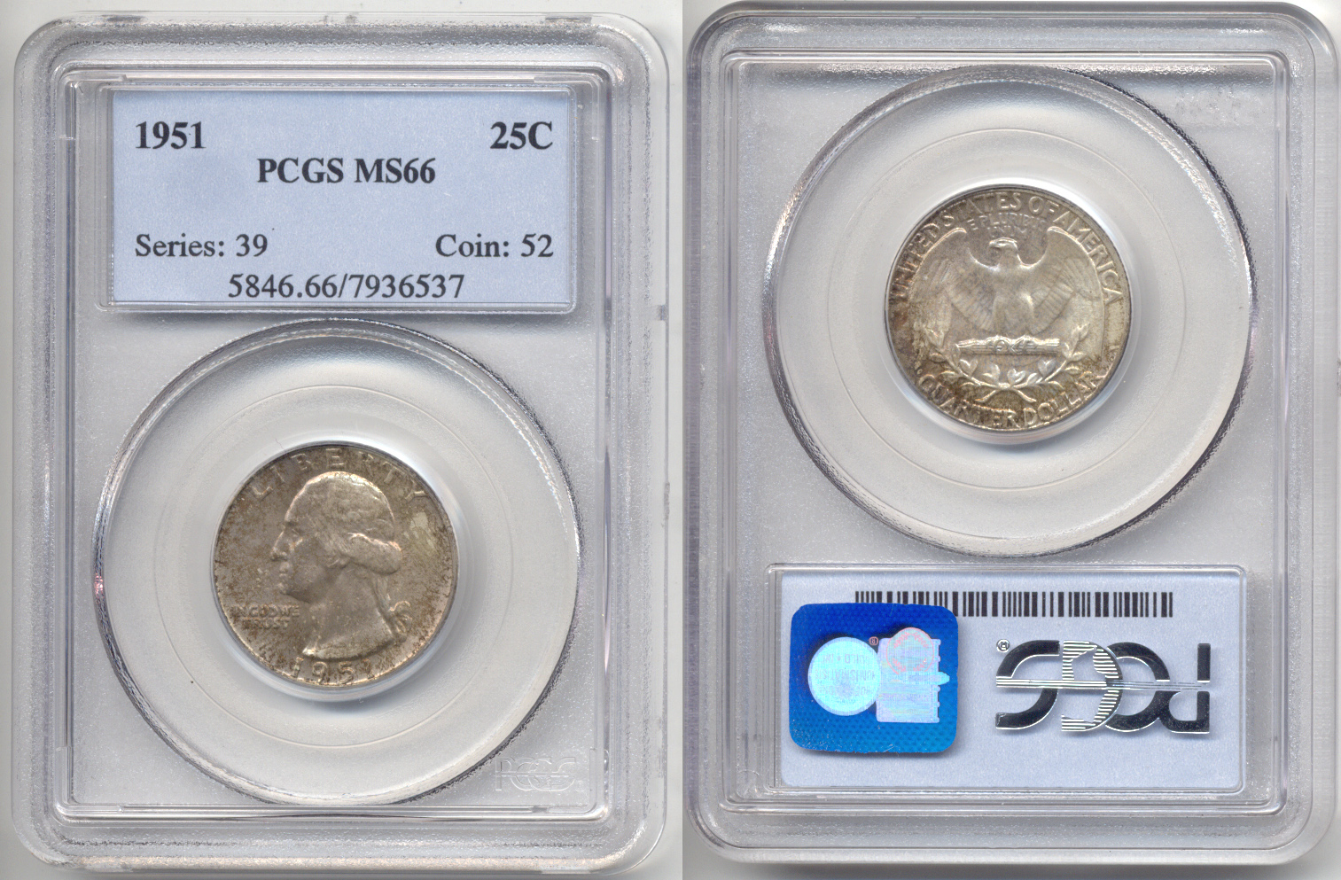 1951 Washington Quarter PCGS MS-66