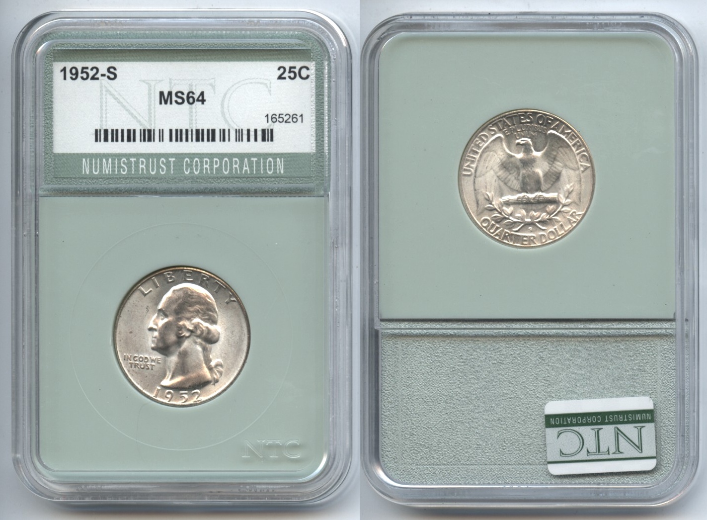1952-S Washington Quarter NTC MS-64