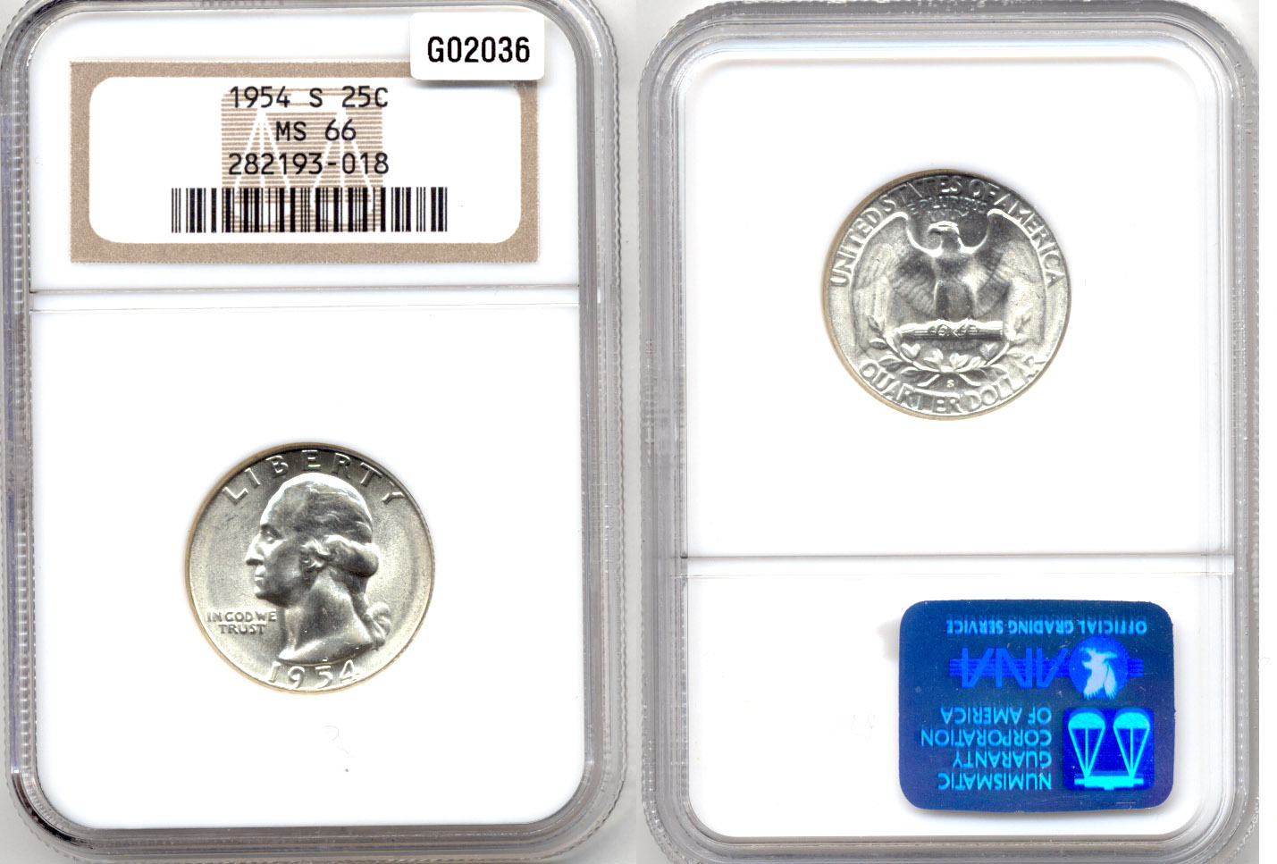 1954-S Washington Quarter NGC MS-66