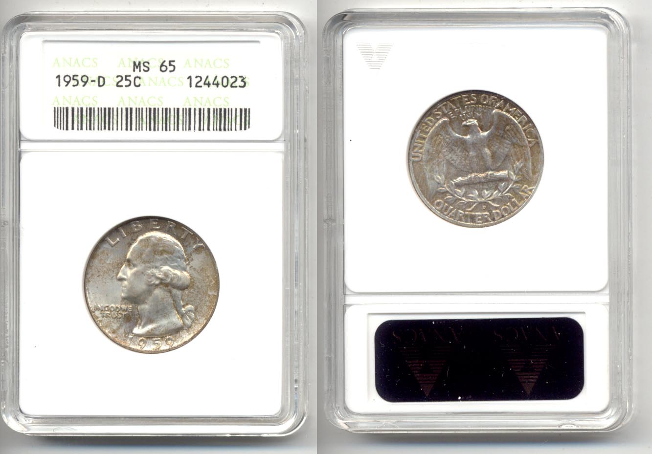 1959-D Washington Quarter ANACS MS-65