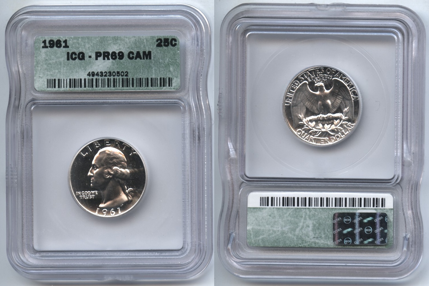 1961 Washington Quarter ICG Cameo Proof-69