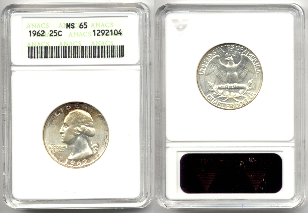 1962 Washington Quarter ANACS MS-65