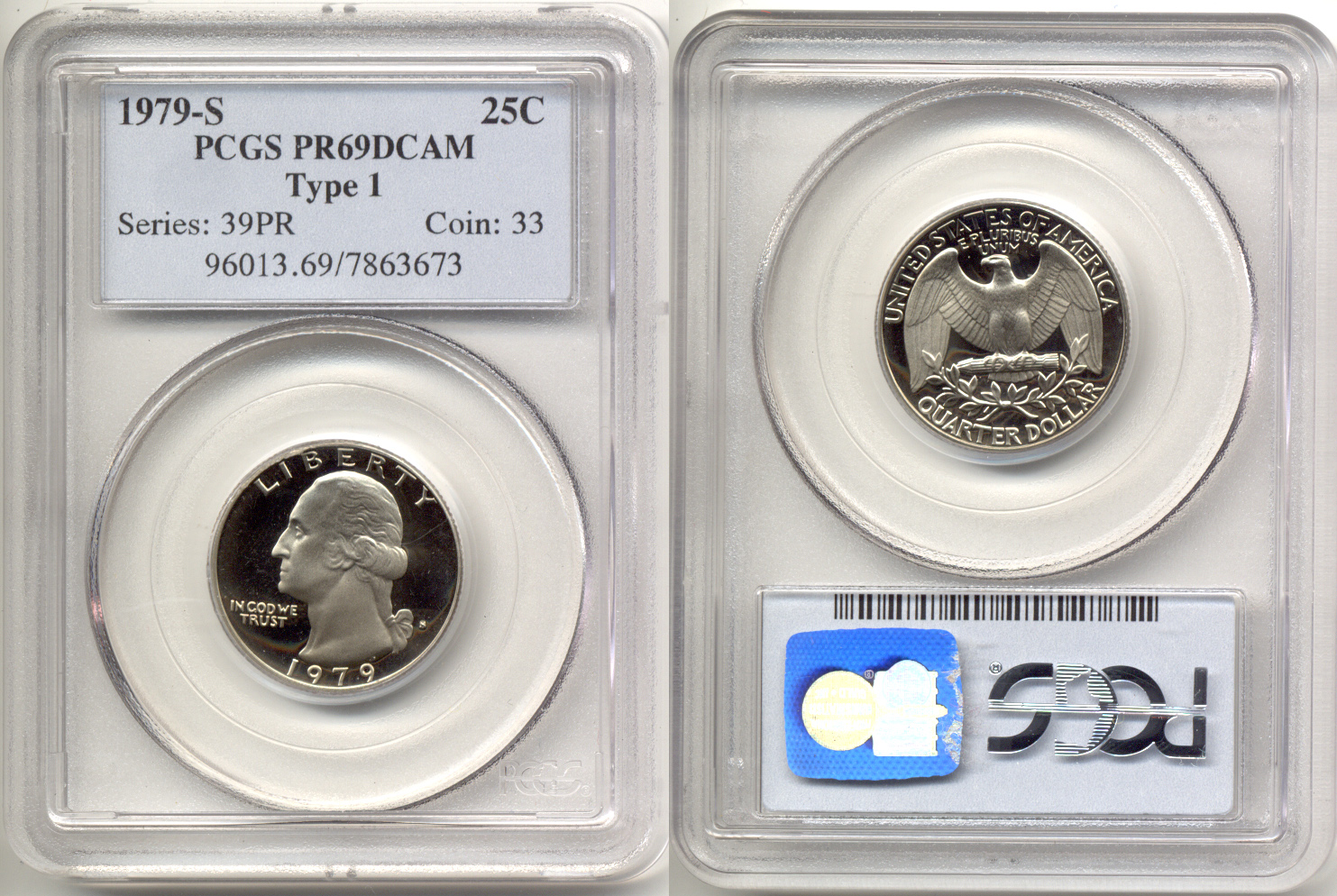 1979-S Type 1 Washington Quarter PCGS Proof-69 Deep Cameo