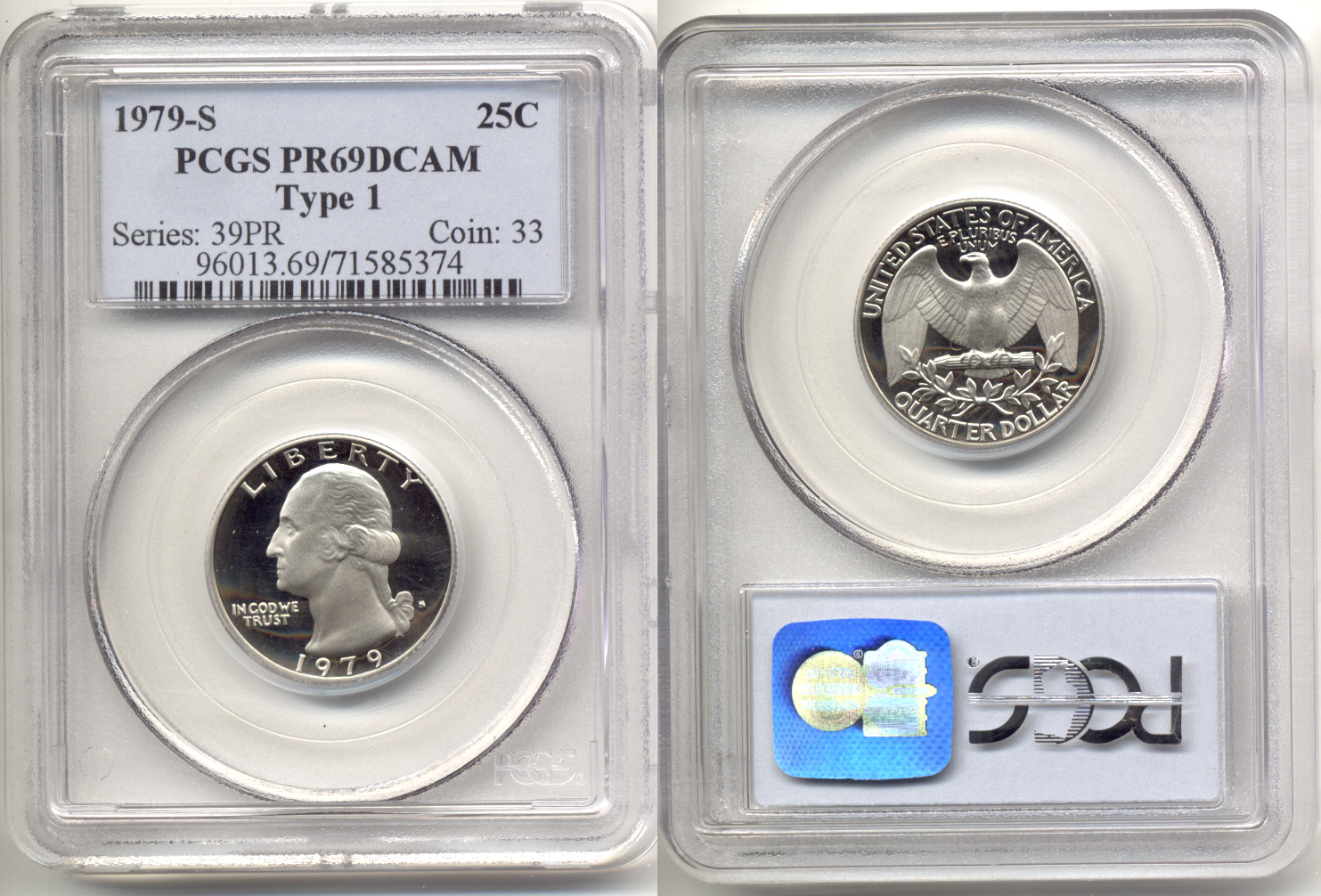 1979-S Type 1 Washington Quarter PCGS Proof-69 Deep Cameo a