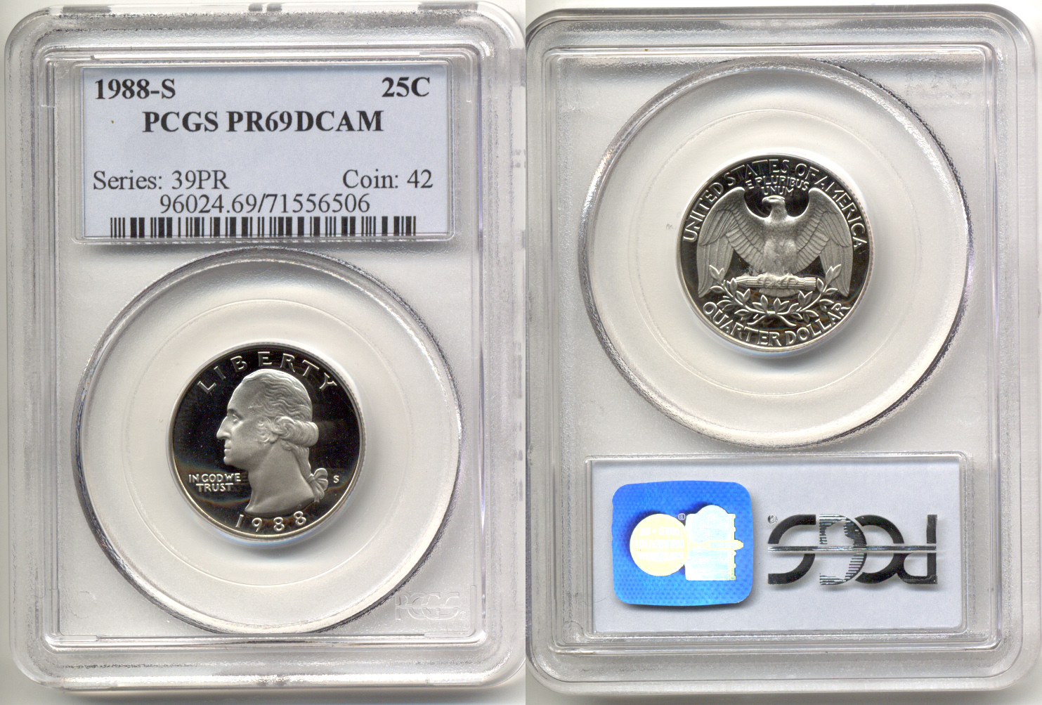 1988-S Washington Quarter PCGS Proof-69 Deep Cameo