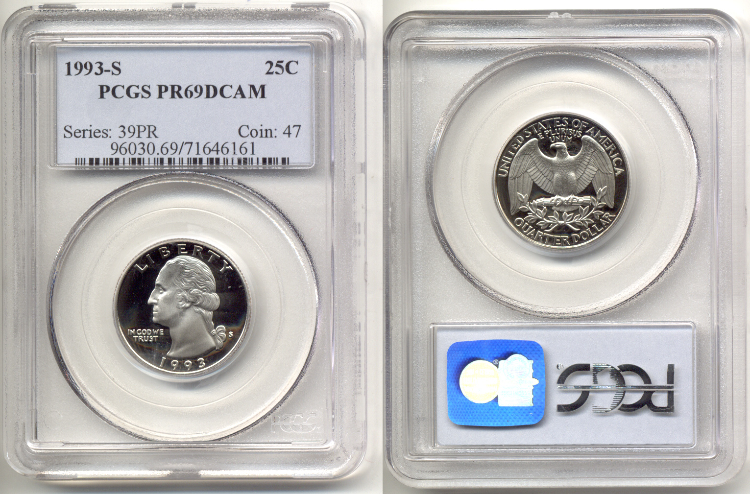 1993-S Clad Washington Quarter PCGS Proof-69 Deep Cameo