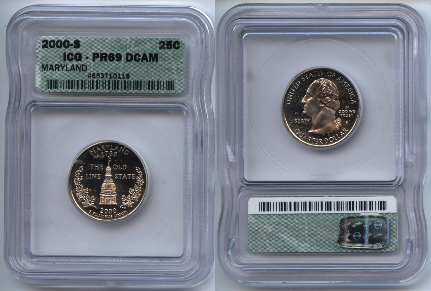 2000-S Maryland State Quarter ICG Deep Cameo Proof-69