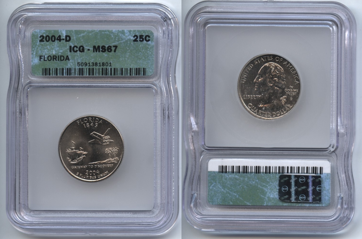 2004-D Florida State Quarter ICG MS-67 #b