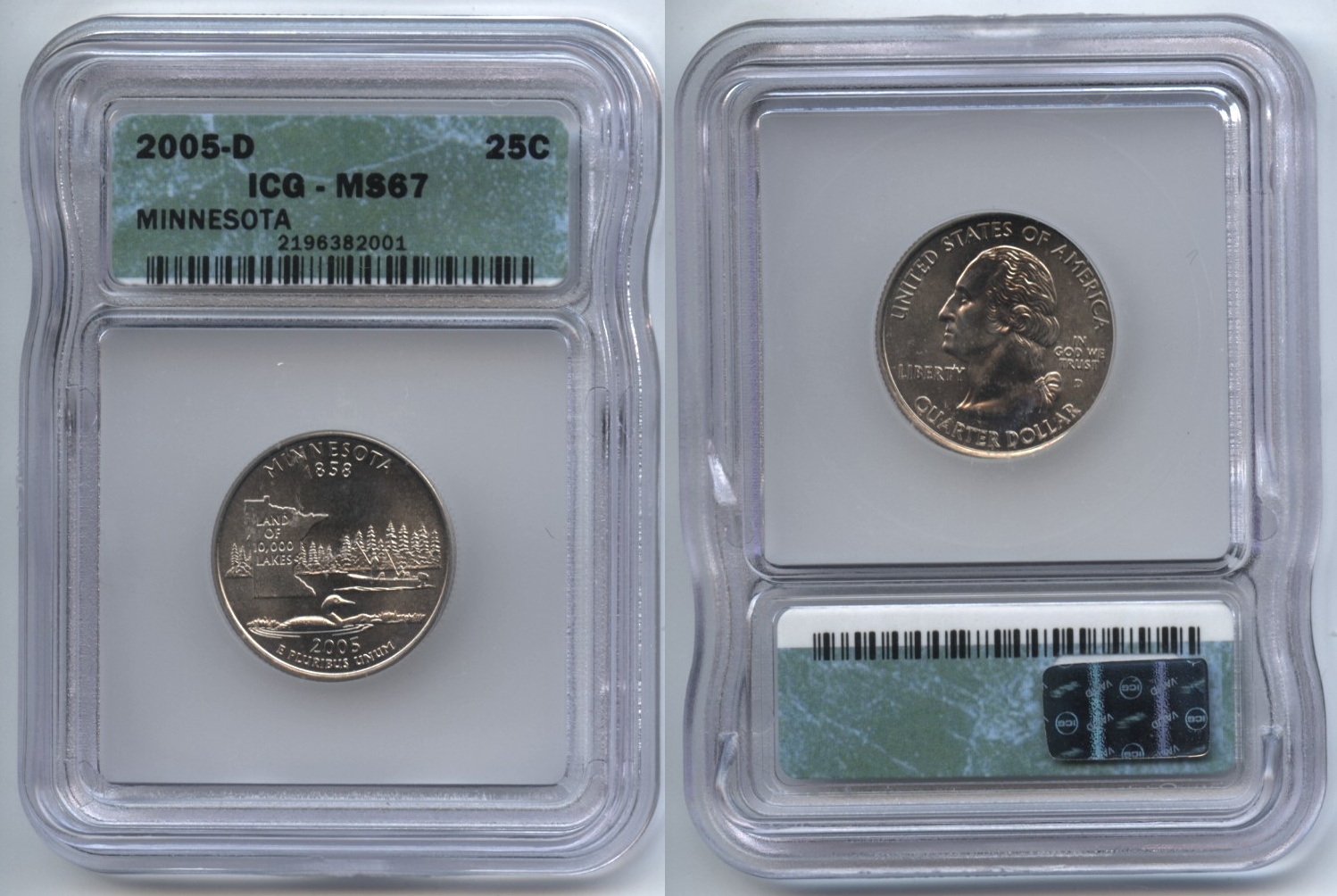 2005-D Minnesota State Quarter ICG MS-67