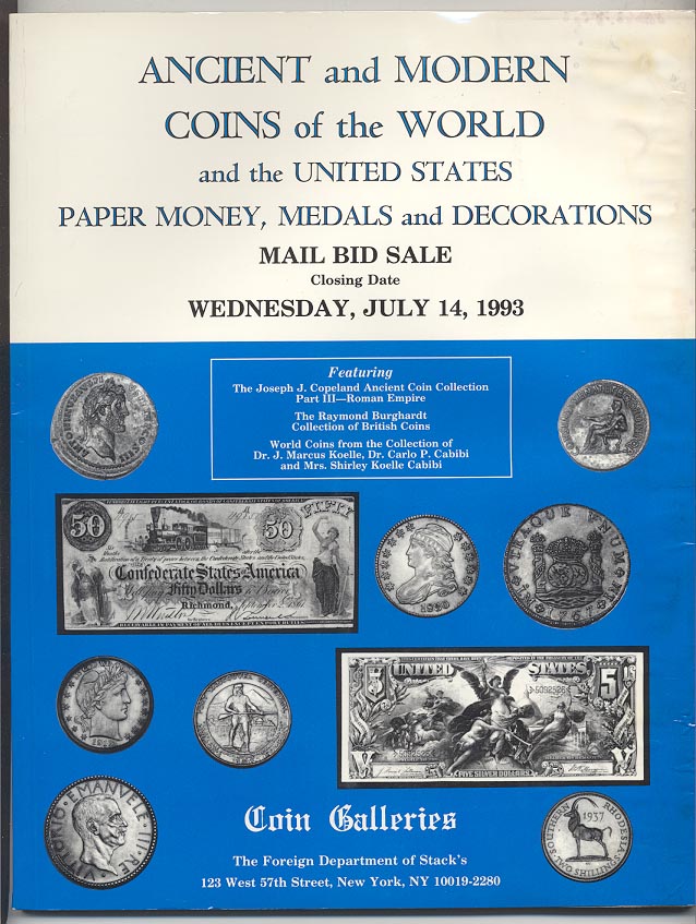 Stacks Coin Galleries Mail Bid Sale July 1993