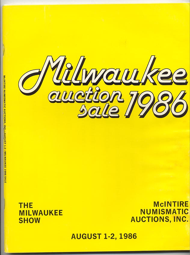 McIntire Numismatic Auctions Milwaukee Auction Sale August 1986