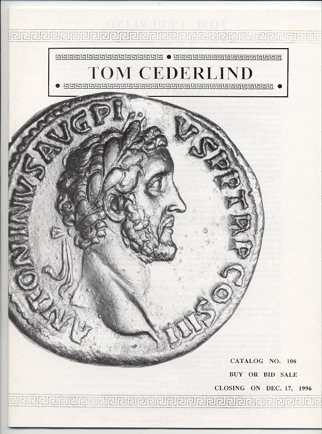 Tom Cederlind Buy Or Bid Sale Catalog Number 106 December 1996