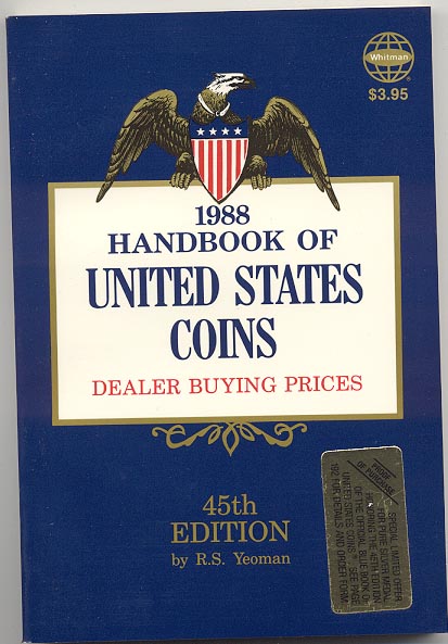 Handbook of United States Coins Bluebook 1988 45th Edition By R S Yeoman