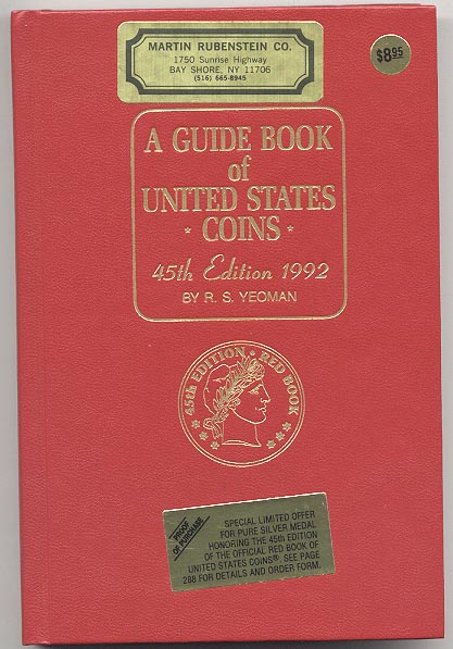 A Guide Book of United States Coins Redbook 1992 45th Edition by R S Yeoman