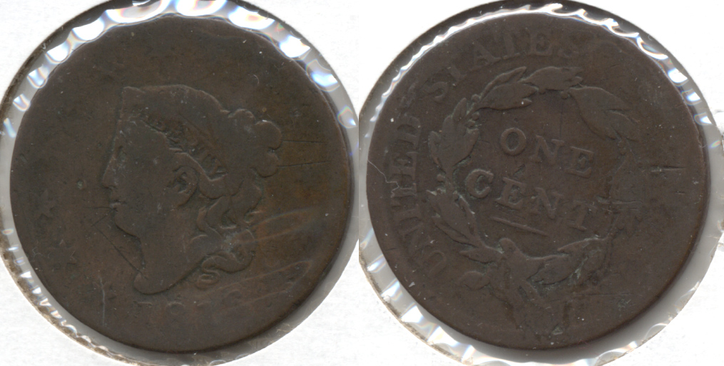 1816 Coronet Large Cent AG-3 Old Scratches