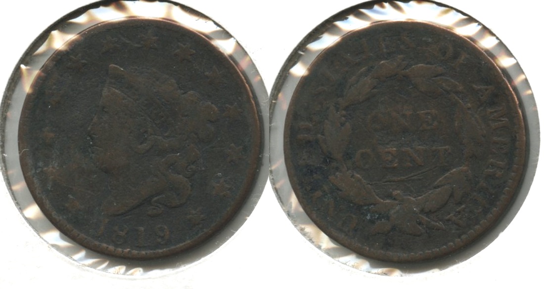 1819 Coronet Large Cent AG-3 #d