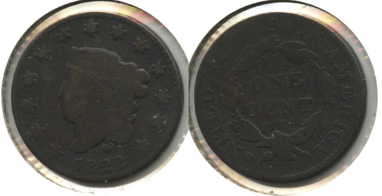 1822 Coronet Large Cent G-4 #h