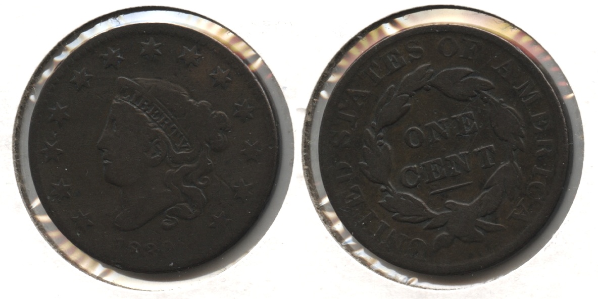 1830 Coronet Large Cent VG-8