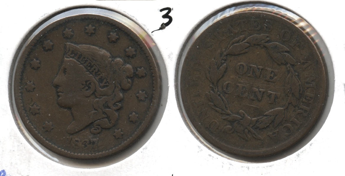 1837 Coronet Large Cent Fine-12 #f