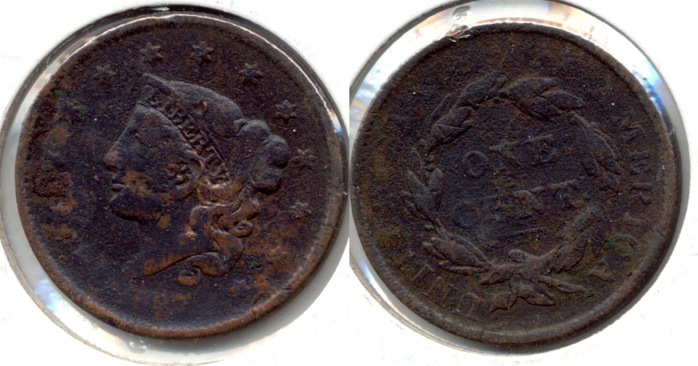 1837 Coronet Large Cent VG-8 Rough