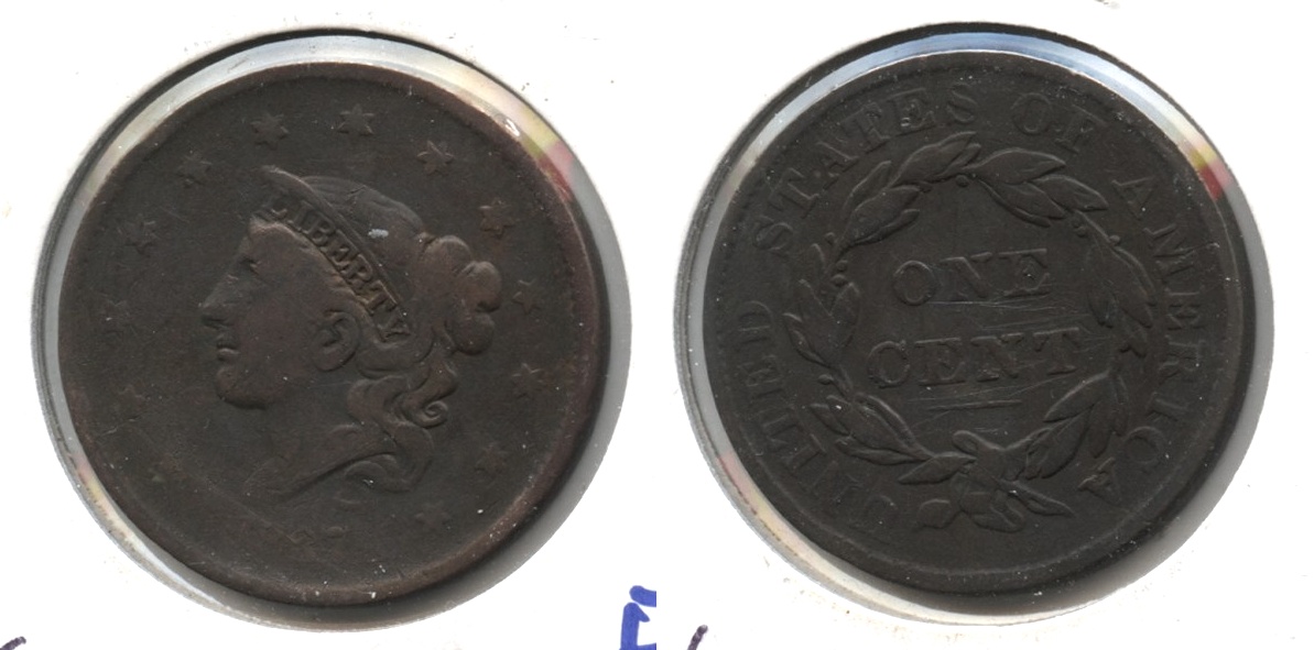 1837 Coronet Large Cent VG-8 #k
