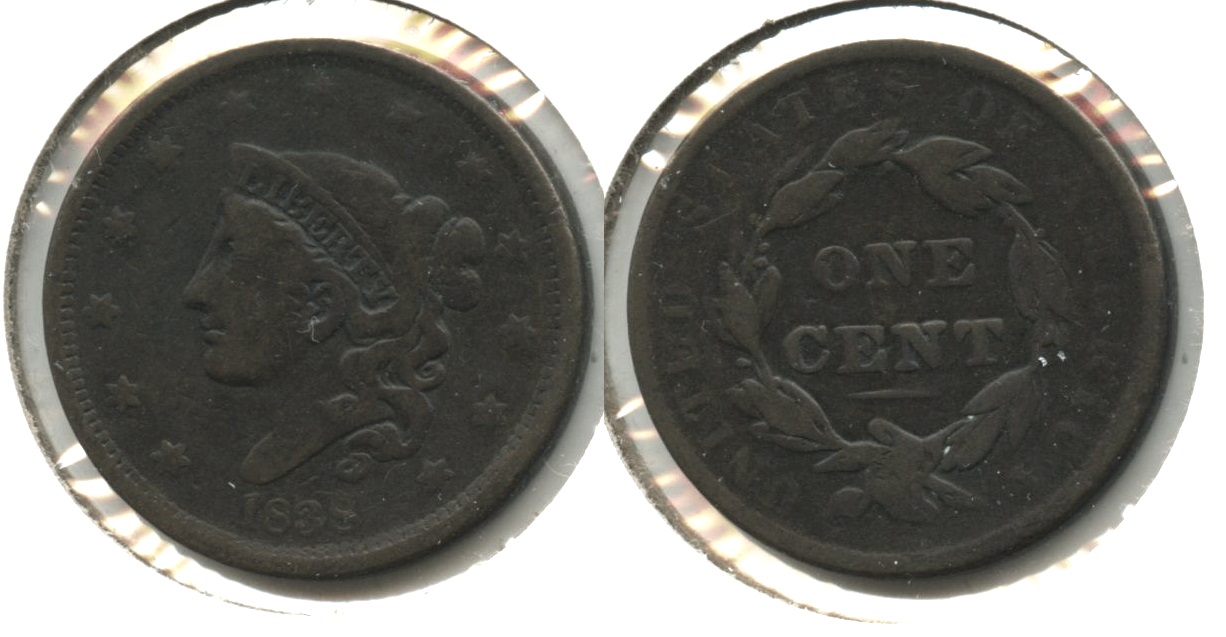 1838 Coronet Large Cent VG-8 #n