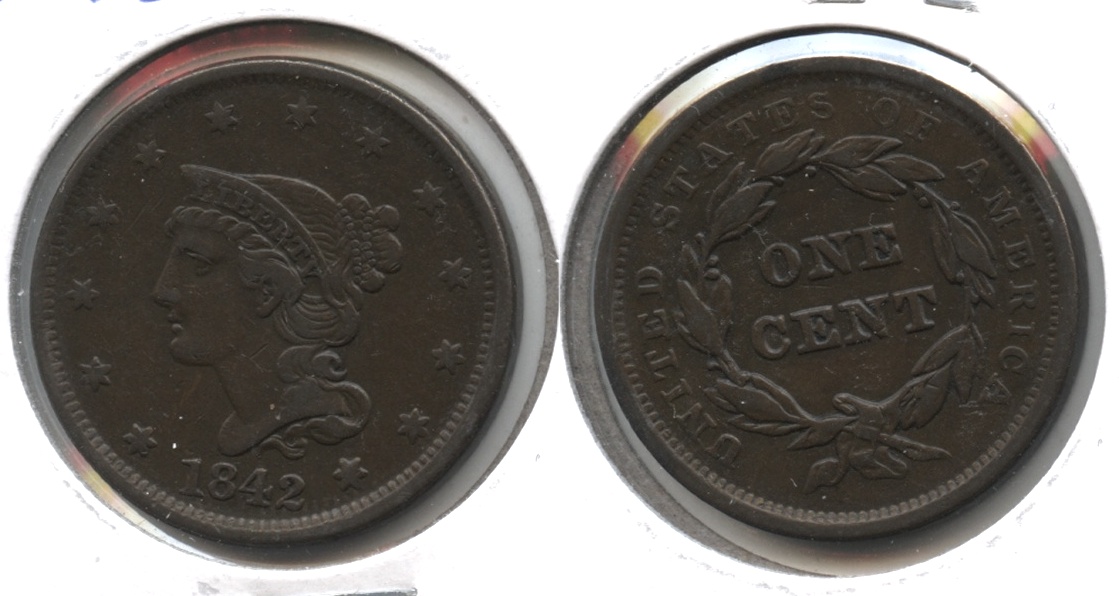 1842 Coronet Large Cent VF-20 #b