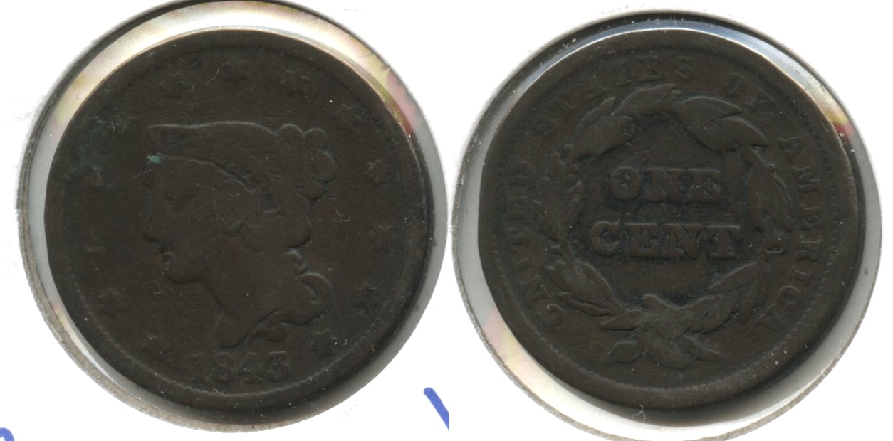1843 Coronet Large Cent G-4 #d