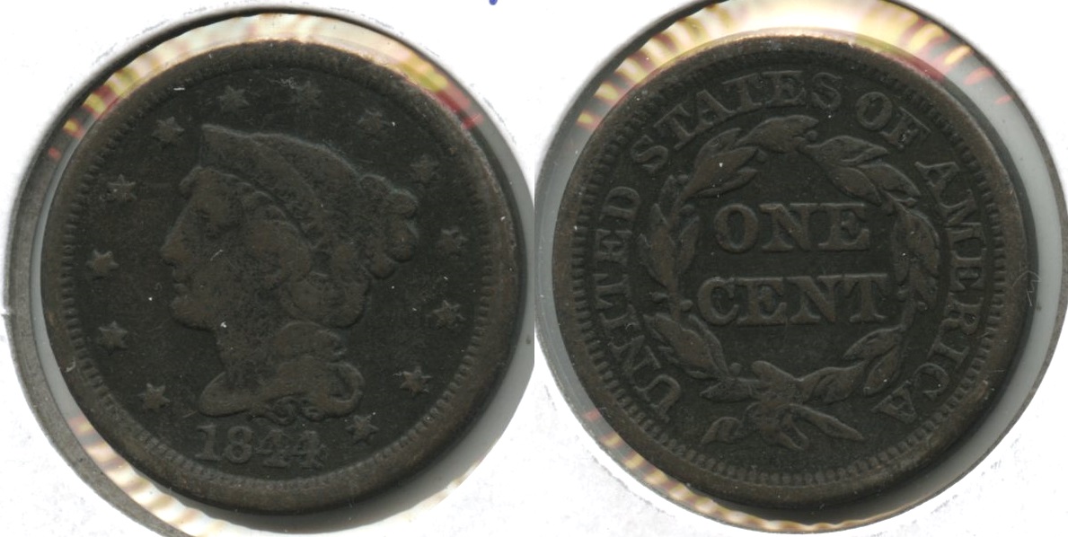 1844 Coronet Large Cent Fine-12 #f