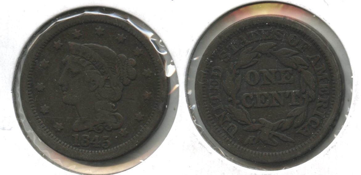 1845 Coronet Large Cent Fine-12 #s