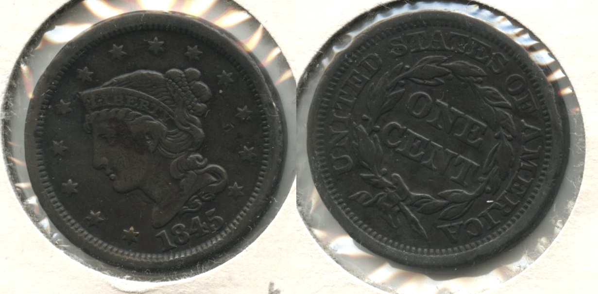 1845 Coronet Large Cent Fine-12 #y