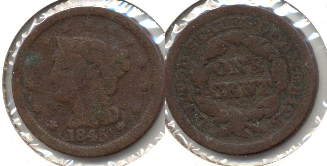 1845 Coronet Large Cent Good-4 a Rough
