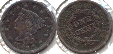 1846 Coronet Large Cent EF-45