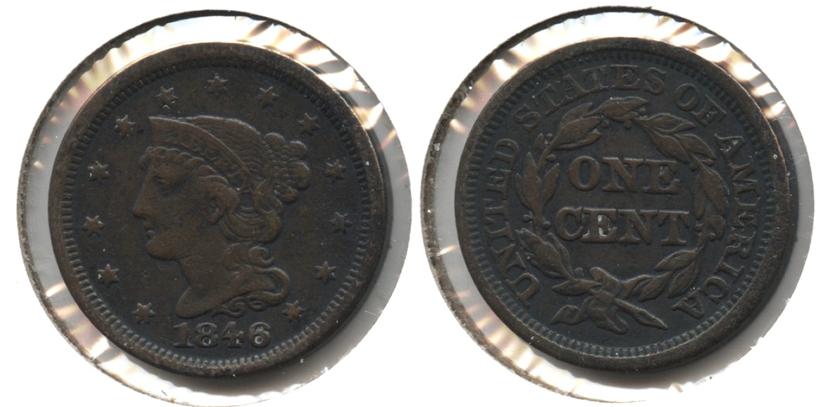 1846 Coronet Large Cent F-12 #e