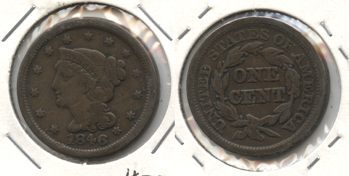 1846 Coronet Large Cent F-12 #h