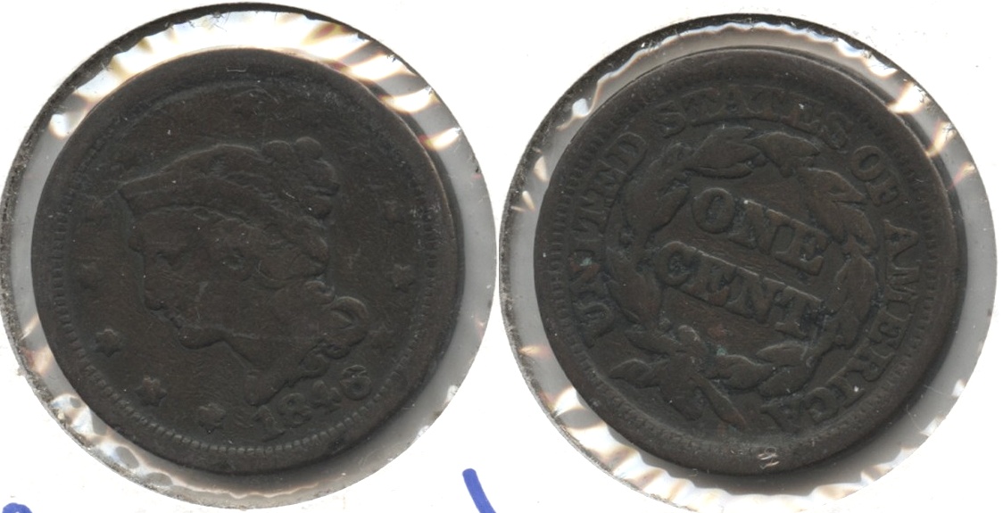 1846 Coronet Large Cent VG-8 #h