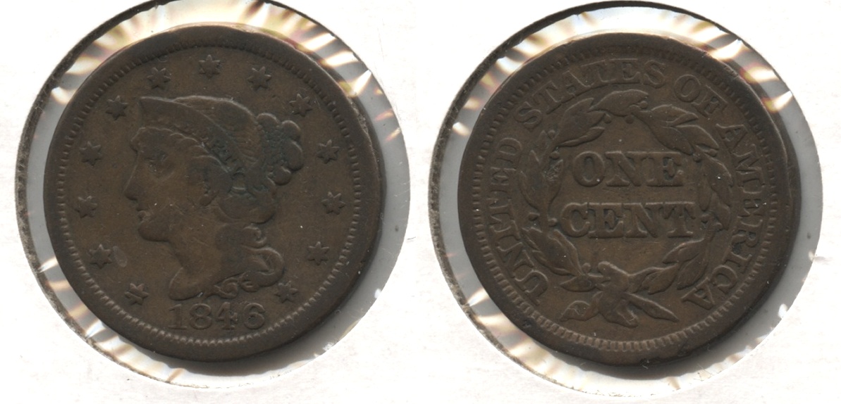 1846 Coronet Large Cent VG-8 #n