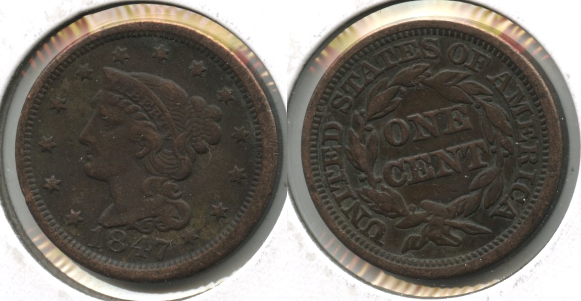 1847 Coronet Large Cent VF-20 #b