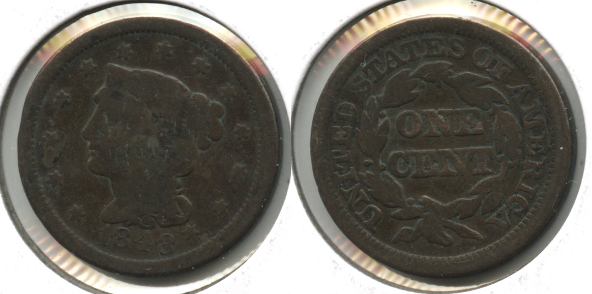 1848 Coronet Large Cent AG-3+ #b