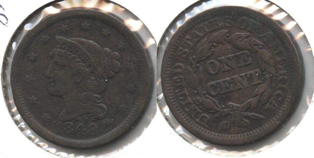1848 Coronet Large Cent Fine-12 #c