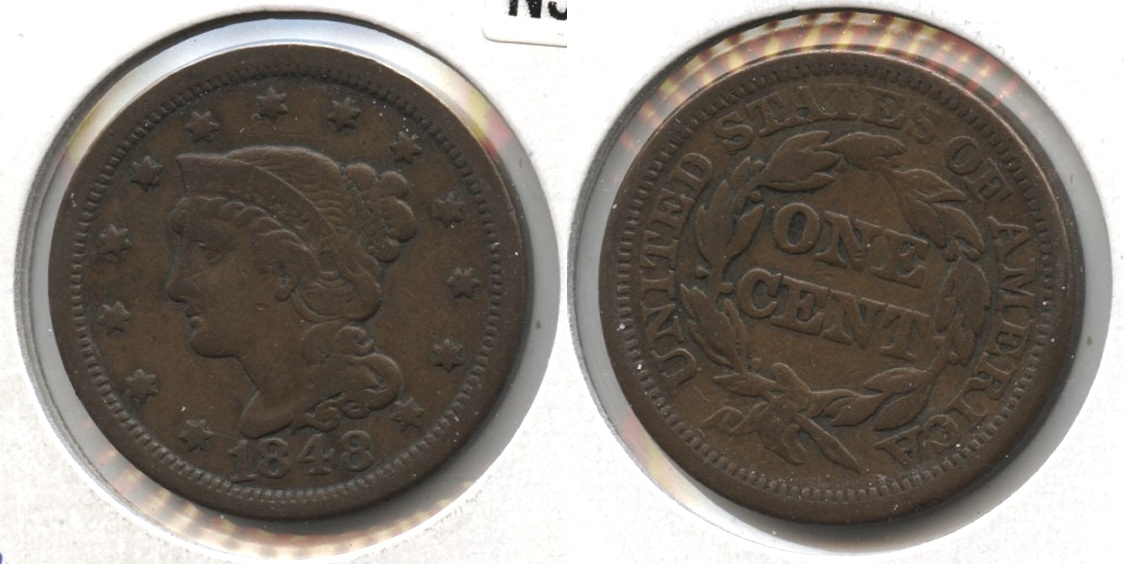1848 Coronet Large Cent Fine-12 #j
