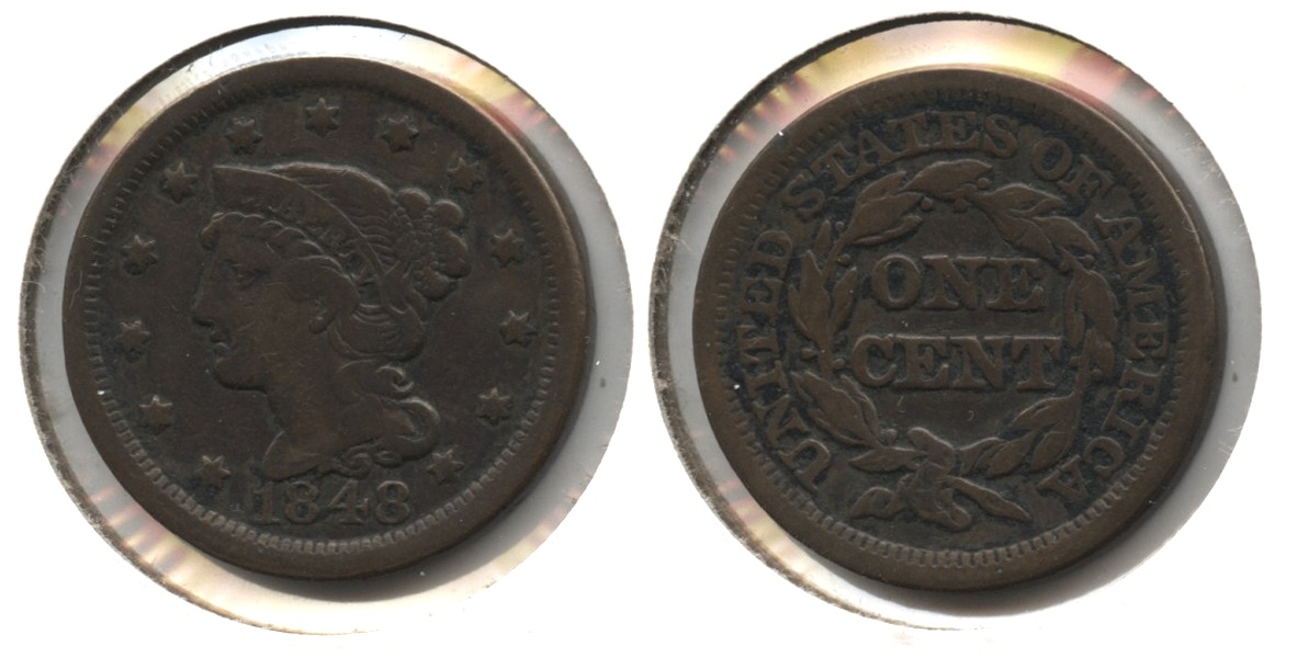 1848 Coronet Large Cent Fine-12 #r