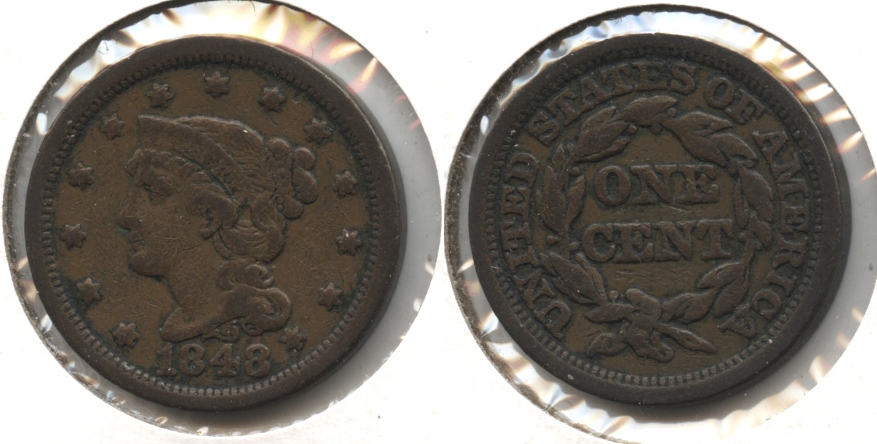 1848 Coronet Large Cent VG-8 #l