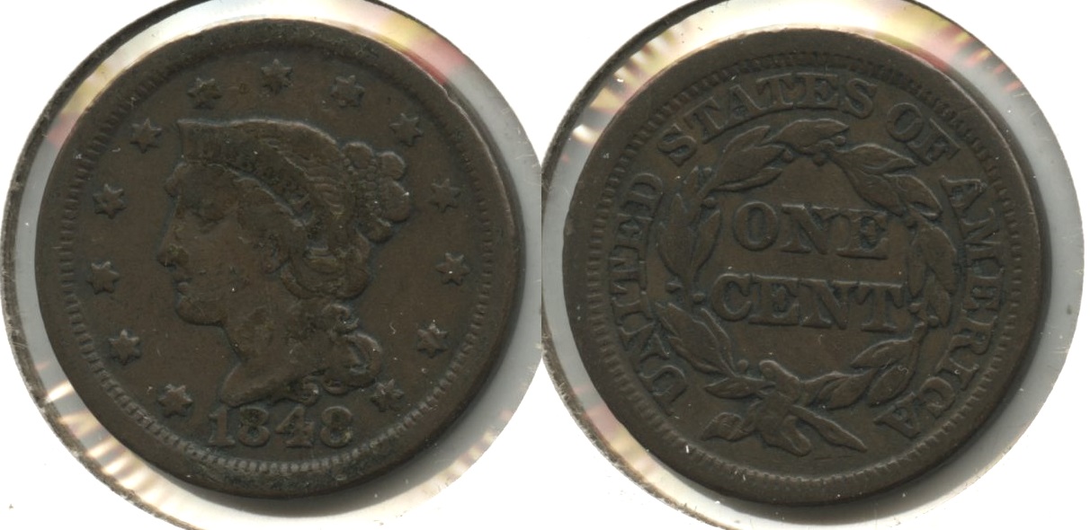 1848 Coronet Large Cent VG-8 #p