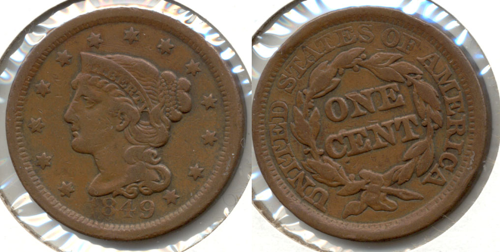 1849 Coronet Large Cent Fine-12 b