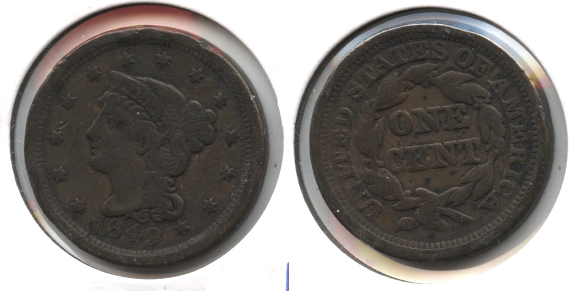 1849 Coronet Large Cent Fine-12 #g