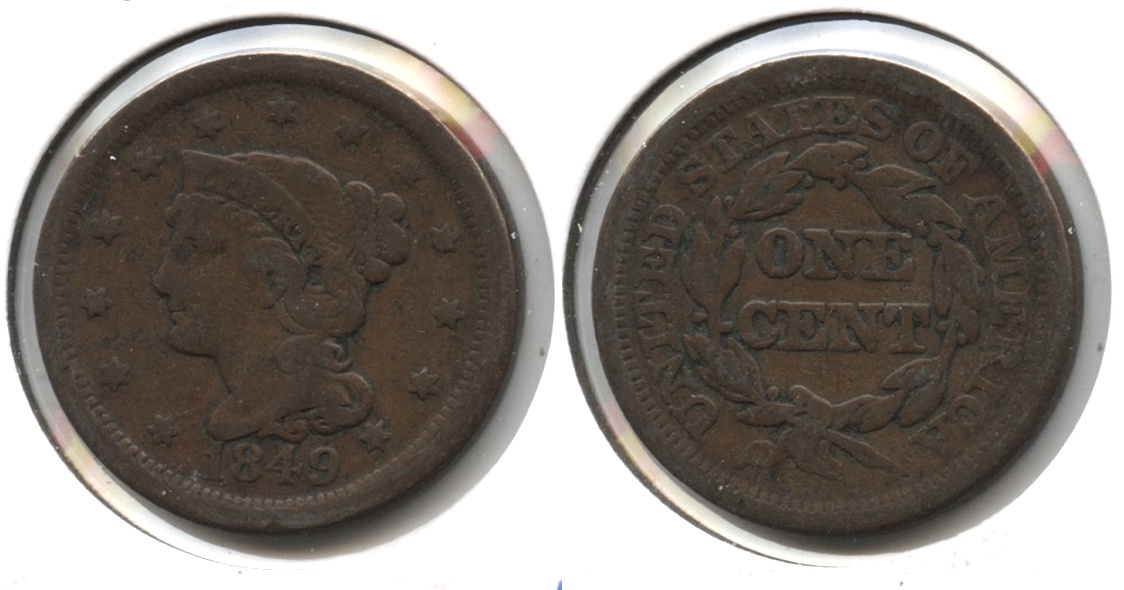 1849 Coronet Large Cent Fine-12 #j