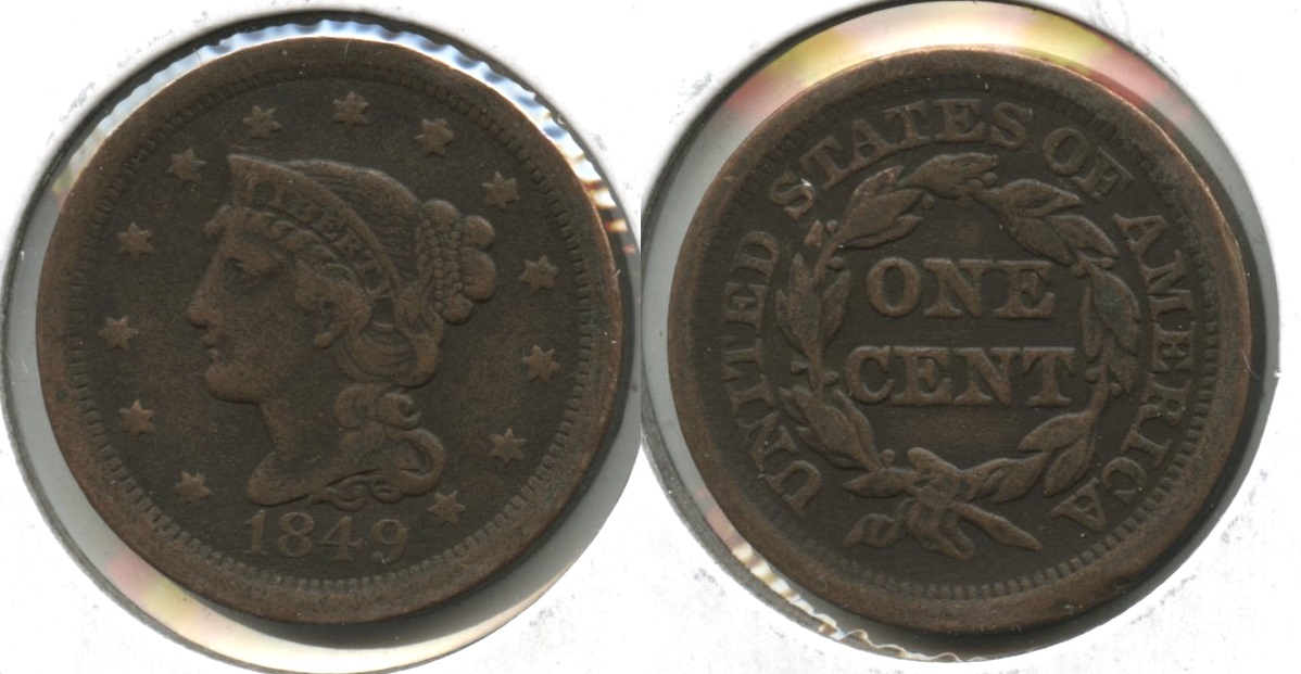 1849 Coronet Large Cent Fine-15 #a